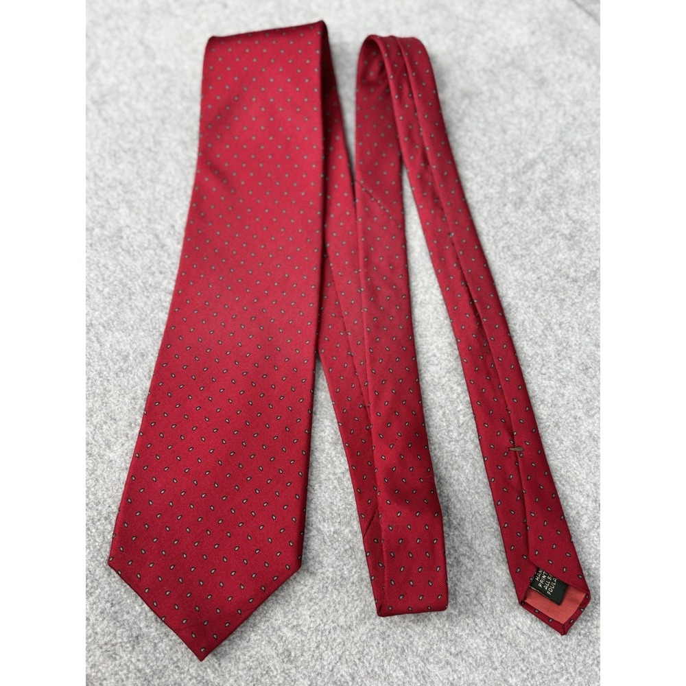 Berg Pülitzer for Lord & Taylor Red Silk Necktie Teardrop Paisley